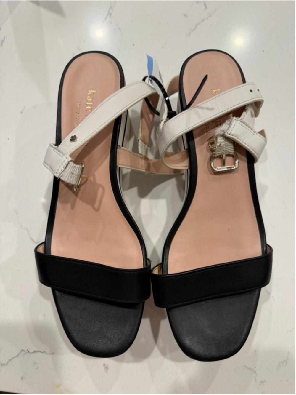 Kate Spade Wedge Sandals Black and White Size 10